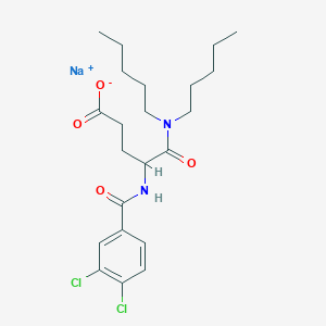 molecular formula C22H31Cl2N2NaO4 B7803850 sodium;4-[(3,4-dichlorobenzoyl)amino]-5-(dipentylamino)-5-oxopentanoate 