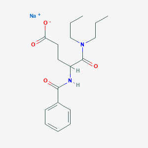 molecular formula C18H25N2NaO4 B7803944 sodium;4-benzamido-5-(dipropylamino)-5-oxopentanoate 