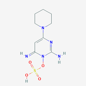 molecular formula C9H15N5O4S B7803982 2,6-Diamino-4-(piperidin-1-yl)pyrimidine 1-oxide sulfate 