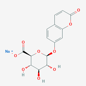 molecular formula C15H13NaO9 B7804180 sodium;(2S,3S,4S,5R,6S)-3,4,5-trihydroxy-6-(2-oxochromen-7-yl)oxyoxane-2-carboxylate 