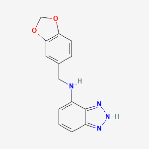 molecular formula C14H12N4O2 B7804486 N-(1,3-Benzodioxol-5-ylmethyl)-1H-1,2,3-benzotriazol-7-amine 