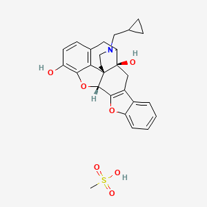 (1S,2S,13R)-22-(cyclopropylmethyl)-11,14-dioxa-22-azaheptacyclo[13.9.1.01,13.02,21.04,12.05,10.019,25]pentacosa-4(12),5,7,9,15,17,19(25)-heptaene-2,16-diol;methanesulfonic acid