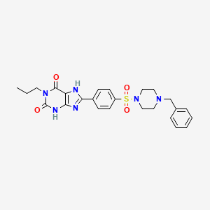 8-(4-(4-benzylpiperazin-1-ylsulfonyl)phenyl)-1-propyl-1H-purine-2,6(3H,7H)-dione