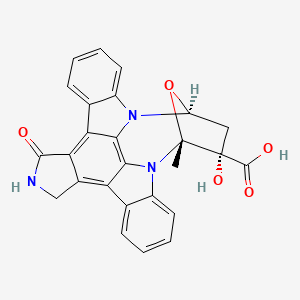 molecular formula C26H19N3O5 B7805081 (15R,16S,18S)-16-hydroxy-15-methyl-3-oxo-28-oxa-4,14,19-triazaoctacyclo[12.11.2.115,18.02,6.07,27.08,13.019,26.020,25]octacosa-1,6,8,10,12,20,22,24,26-nonaene-16-carboxylic acid 