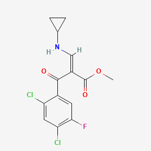 molecular formula C14H12Cl2FNO3 B7805145 methyl (E)-3-(cyclopropylamino)-2-(2,4-dichloro-5-fluorobenzoyl)prop-2-enoate 