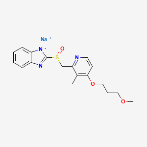 molecular formula C18H20N3NaO3S B7805157 sodium;2-[[4-(3-methoxypropoxy)-3-methylpyridin-2-yl]methylsulfinyl]benzimidazol-1-ide 