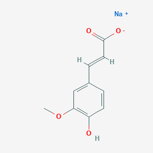 molecular formula C10H9NaO4 B7805192 sodium;(E)-3-(4-hydroxy-3-methoxyphenyl)prop-2-enoate 