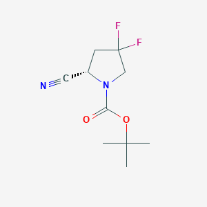 molecular formula C10H14F2N2O2 B7805763 Tert-butyl (S)-2-cyano-4,4-difluoropyrrolidine-1-carboxylate 