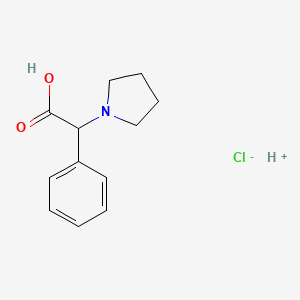 molecular formula C12H16ClNO2 B7805869 Hydron;2-phenyl-2-pyrrolidin-1-ylacetic acid;chloride 