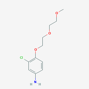 molecular formula C11H16ClNO3 B7806070 3-Chloro-4-[2-(2-methoxyethoxy)ethoxy]aniline 