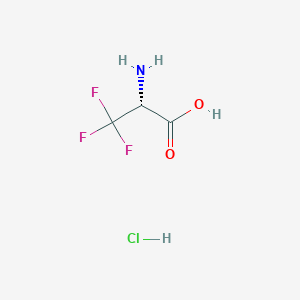 molecular formula C3H5ClF3NO2 B7806088 (2R)-2-amino-3,3,3-trifluoropropanoic acid hydrochloride 