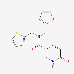 molecular formula C16H14N2O3S B7806152 N-(Furan-2-ylmethyl)-6-hydroxy-N-(thiophen-2-ylmethyl)nicotinamide 