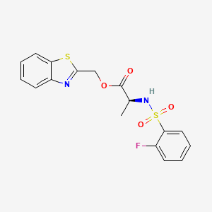 (1,3-benzothiazol-2-yl)methyl (2S)-2-(2-fluorobenzenesulfonamido)propanoate