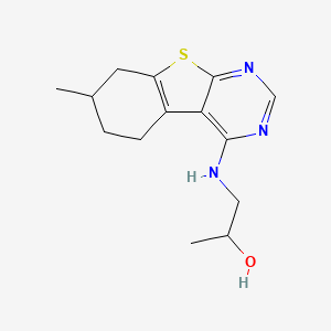 molecular formula C14H19N3OS B7806266 1-({11-Methyl-8-thia-4,6-diazatricyclo[7.4.0.0^{2,7}]trideca-1(9),2,4,6-tetraen-3-yl}amino)propan-2-ol 