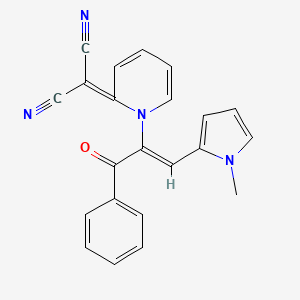 {1-[(1Z)-1-(1-methyl-1H-pyrrol-2-yl)-3-oxo-3-phenylprop-1-en-2-yl]pyridin-2(1H)-ylidene}propanedinitrile