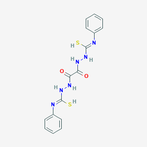molecular formula C16H16N6O2S2 B7806318 N-[[2-oxo-2-[2-(N-phenyl-C-sulfanylcarbonimidoyl)hydrazinyl]acetyl]amino]-N'-phenylcarbamimidothioic acid 