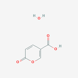 6-Oxopyran-3-carboxylic acid;hydrate
