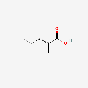 molecular formula C6H10O2 B7806543 2-Pentenoic acid, 2-methyl- 