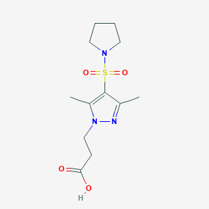 3-[3,5-Dimethyl-4-(pyrrolidin-1-ylsulfonyl)-1H-pyrazol-1-YL]propanoic acid