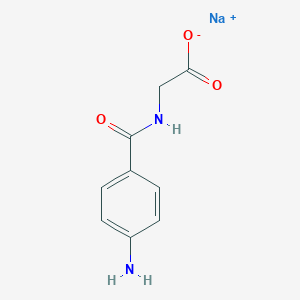 molecular formula C9H9N2NaO3 B7806804 sodium;2-[(4-aminobenzoyl)amino]acetate 