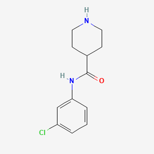 molecular formula C12H15ClN2O B7807268 N-(3-Chlorophenyl)piperidine-4-carboxamide 
