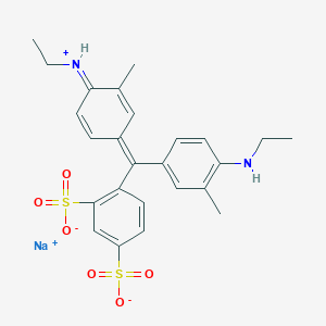 molecular formula C25H27N2NaO6S2 B7807565 sodium;4-[(E)-[4-(ethylamino)-3-methylphenyl]-[(4E)-4-ethylazaniumylidene-3-methylcyclohexa-2,5-dien-1-ylidene]methyl]benzene-1,3-disulfonate 