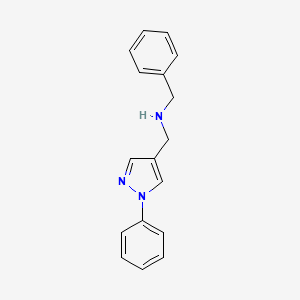 molecular formula C17H17N3 B7809074 N-Benzyl-1-(1-phenyl-1H-pyrazol-4-yl)methanamine 