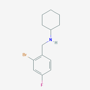 molecular formula C13H17BrFN B7809217 N-[(2-bromo-4-fluorophenyl)methyl]cyclohexanamine 
