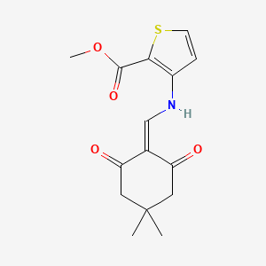 molecular formula C15H17NO4S B7809250 methyl 3-[(4,4-dimethyl-2,6-dioxocyclohexylidene)methylamino]thiophene-2-carboxylate 