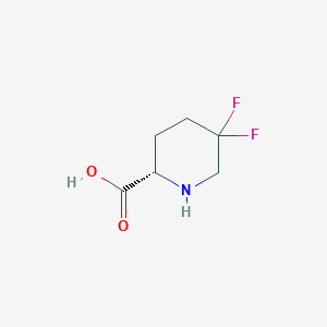 molecular formula C6H9F2NO2 B7809589 (S)-5,5-difluoropiperidine-2-carboxylic acid 