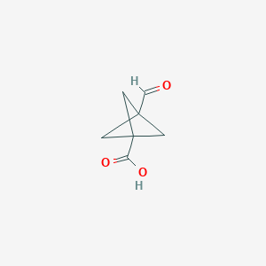 molecular formula C7H8O3 B7809619 3-Formylbicyclo[1.1.1]pentane-1-carboxylic acid CAS No. 406947-35-1