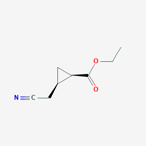 molecular formula C8H11NO2 B7809693 Ethyl (1R,2R)-2-(cyanomethyl)cyclopropane-1-carboxylate 