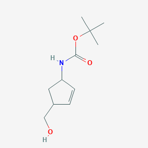 molecular formula C11H19NO3 B7809763 N-[(1S,4R)-4-(hydroxymethyl)-2-cyclopenten-1-yl]-carbamic Acid 1,1-Dimethylethyl Ester 