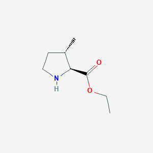 molecular formula C8H15NO2 B7809948 L-Proline, 3-methyl-, ethyl ester, (3S)- (9CI) 