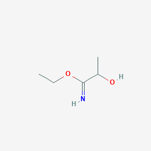 molecular formula C5H11NO2 B7810485 Ethyl 2-hydroxypropanimidoate hydrochloride 