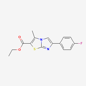 molecular formula C15H13FN2O2S B7810583 ETHYL 6-(4-FLUOROPHENYL)-3-METHYLIMIDAZO[2,1-B]THIAZOLE-2-CARBOXYLATE CAS No. 914204-71-0