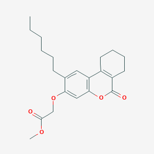molecular formula C22H28O5 B7810641 METHYL 2-({2-HEXYL-6-OXO-6H,7H,8H,9H,10H-CYCLOHEXA[C]CHROMEN-3-YL}OXY)ACETATE 