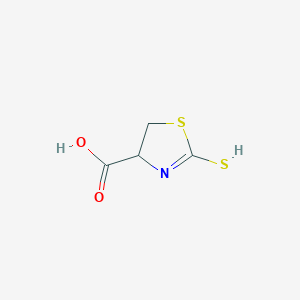 molecular formula C4H5NO2S2 B7810687 2-sulfanyl-4,5-dihydro-1,3-thiazole-4-carboxylic acid 