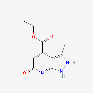 molecular formula C10H11N3O3 B7811170 ethyl 3-methyl-6-oxo-1,2-dihydropyrazolo[3,4-b]pyridine-4-carboxylate 