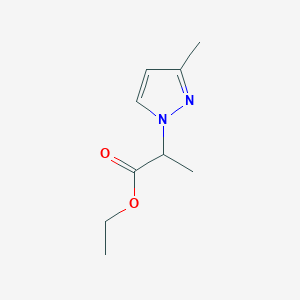 molecular formula C9H14N2O2 B7811344 ethyl 2-(3-methyl-1H-pyrazol-1-yl)propanoate 