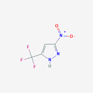 molecular formula C4H2F3N3O2 B7811396 3-nitro-5-(trifluoromethyl)-1H-pyrazole 