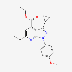 ethyl 3-cyclopropyl-6-ethyl-1-(4-methoxyphenyl)-1H-pyrazolo[3,4-b]pyridine-4-carboxylate