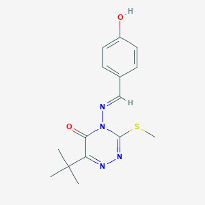 6-tert-butyl-4-{[(E)-(4-hydroxyphenyl)methylidene]amino}-3-(methylsulfanyl)-1,2,4-triazin-5(4H)-one