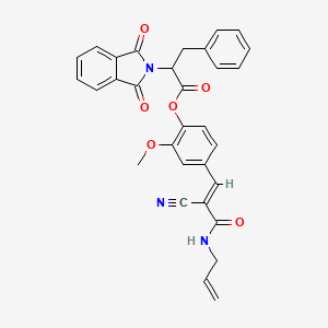 4-[(1E)-2-cyano-3-oxo-3-(prop-2-en-1-ylamino)prop-1-en-1-yl]-2-methoxyphenyl 2-(1,3-dioxo-1,3-dihydro-2H-isoindol-2-yl)-3-phenylpropanoate