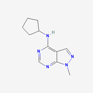 molecular formula C11H15N5 B7811624 N-cyclopentyl-1-methylpyrazolo[3,4-d]pyrimidin-4-amine 
