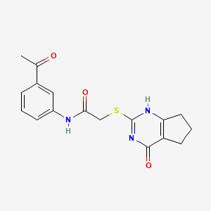 molecular formula C17H17N3O3S B7811731 N-(3-acetylphenyl)-2-[(4-oxo-1,5,6,7-tetrahydrocyclopenta[d]pyrimidin-2-yl)sulfanyl]acetamide 