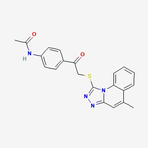 molecular formula C21H18N4O2S B7811757 N-[4-[2-[(5-methyl-[1,2,4]triazolo[4,3-a]quinolin-1-yl)sulfanyl]acetyl]phenyl]acetamide 