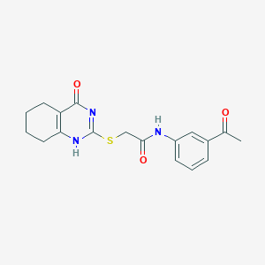 molecular formula C18H19N3O3S B7811794 N-(3-acetylphenyl)-2-[(4-oxo-5,6,7,8-tetrahydro-1H-quinazolin-2-yl)sulfanyl]acetamide 