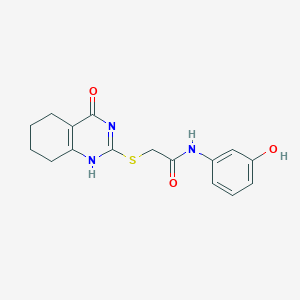 molecular formula C16H17N3O3S B7811798 N-(3-hydroxyphenyl)-2-[(4-oxo-5,6,7,8-tetrahydro-1H-quinazolin-2-yl)sulfanyl]acetamide 