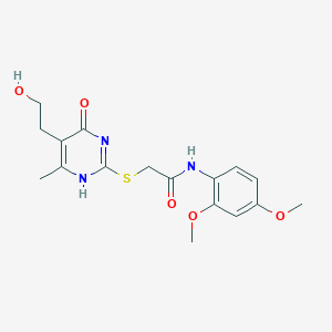 molecular formula C17H21N3O5S B7811816 N-(2,4-dimethoxyphenyl)-2-[[5-(2-hydroxyethyl)-6-methyl-4-oxo-1H-pyrimidin-2-yl]sulfanyl]acetamide 